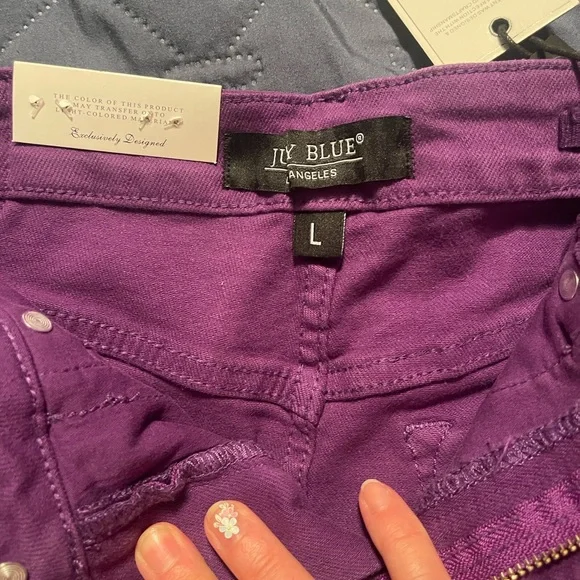 Judy Blue Purple Jean Shorts High-Waisted Denim - Picture 3 of 3